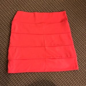 Coral mini skirt